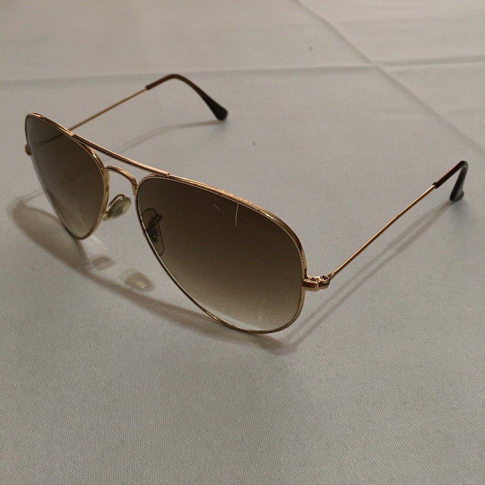 Ray-Ban RB3025 Aviator Large Metal Sunglasses Gold Brown Gradient